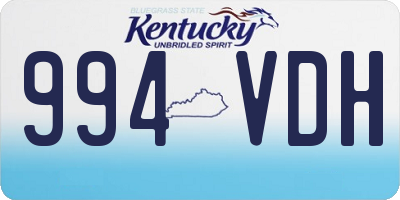 KY license plate 994VDH
