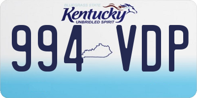 KY license plate 994VDP