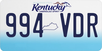KY license plate 994VDR