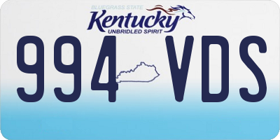 KY license plate 994VDS