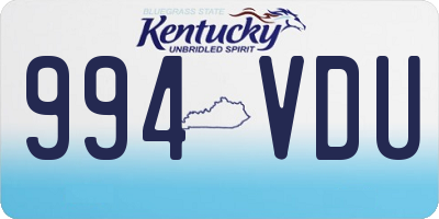 KY license plate 994VDU