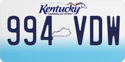 KY license plate 994VDW