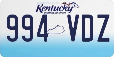 KY license plate 994VDZ