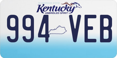 KY license plate 994VEB