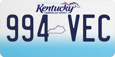 KY license plate 994VEC