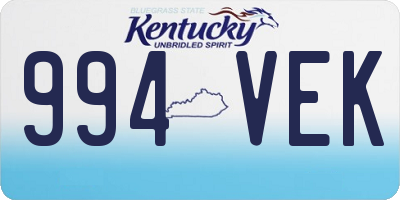 KY license plate 994VEK