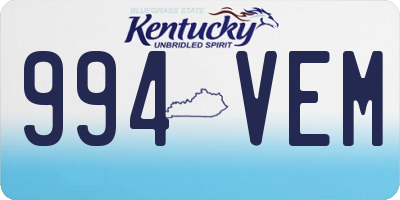 KY license plate 994VEM