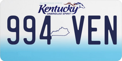 KY license plate 994VEN