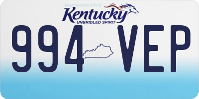KY license plate 994VEP