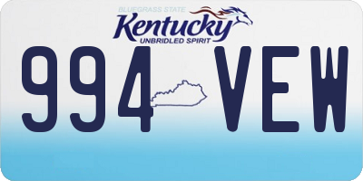 KY license plate 994VEW