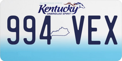 KY license plate 994VEX