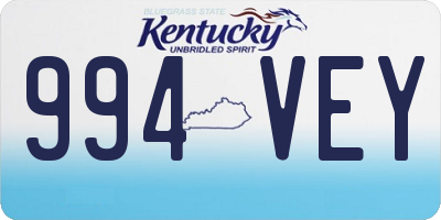 KY license plate 994VEY