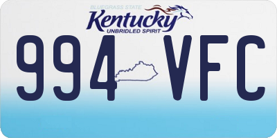 KY license plate 994VFC