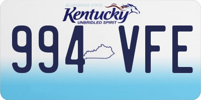 KY license plate 994VFE