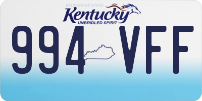 KY license plate 994VFF