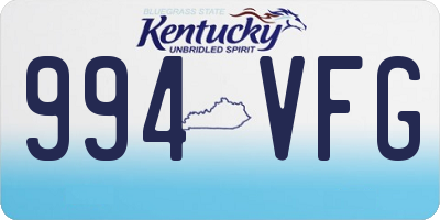 KY license plate 994VFG