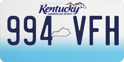 KY license plate 994VFH