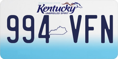 KY license plate 994VFN
