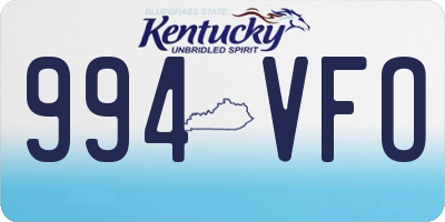 KY license plate 994VFO