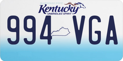 KY license plate 994VGA