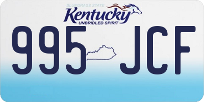 KY license plate 995JCF