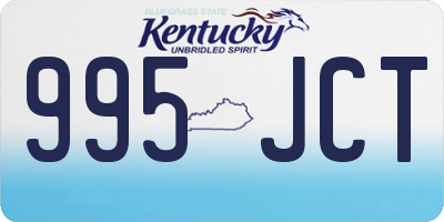 KY license plate 995JCT