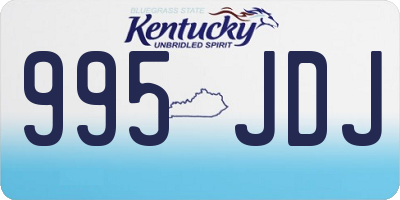 KY license plate 995JDJ