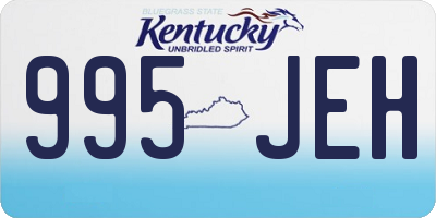 KY license plate 995JEH
