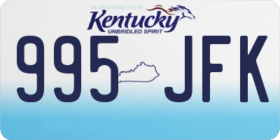 KY license plate 995JFK