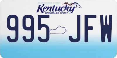 KY license plate 995JFW