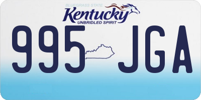 KY license plate 995JGA