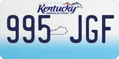 KY license plate 995JGF