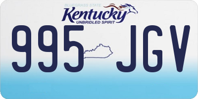 KY license plate 995JGV