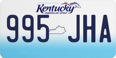 KY license plate 995JHA