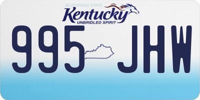 KY license plate 995JHW