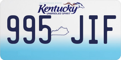 KY license plate 995JIF