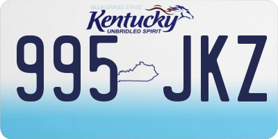 KY license plate 995JKZ