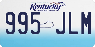 KY license plate 995JLM