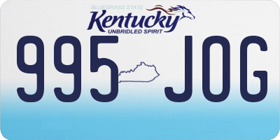 KY license plate 995JOG