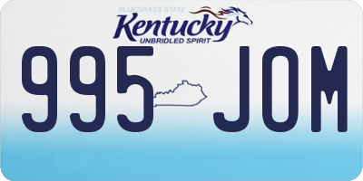 KY license plate 995JOM