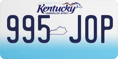 KY license plate 995JOP