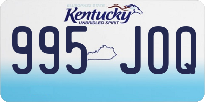 KY license plate 995JOQ