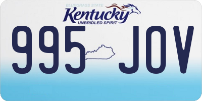 KY license plate 995JOV