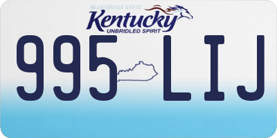 KY license plate 995LIJ
