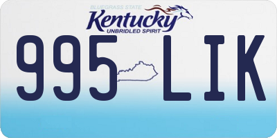 KY license plate 995LIK