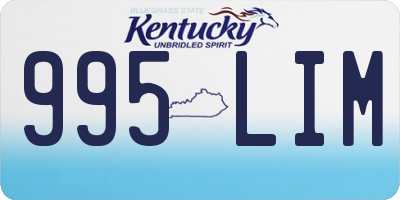 KY license plate 995LIM