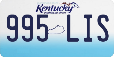 KY license plate 995LIS