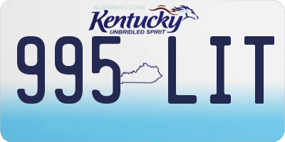 KY license plate 995LIT