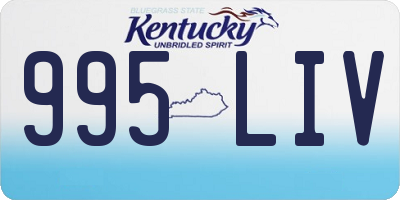 KY license plate 995LIV