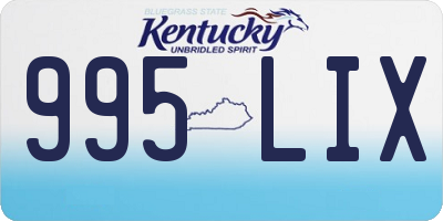 KY license plate 995LIX